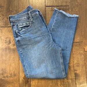 Old Navy Size 13 Women's Blue Denim Jeans Extra High Rise Straight Slim